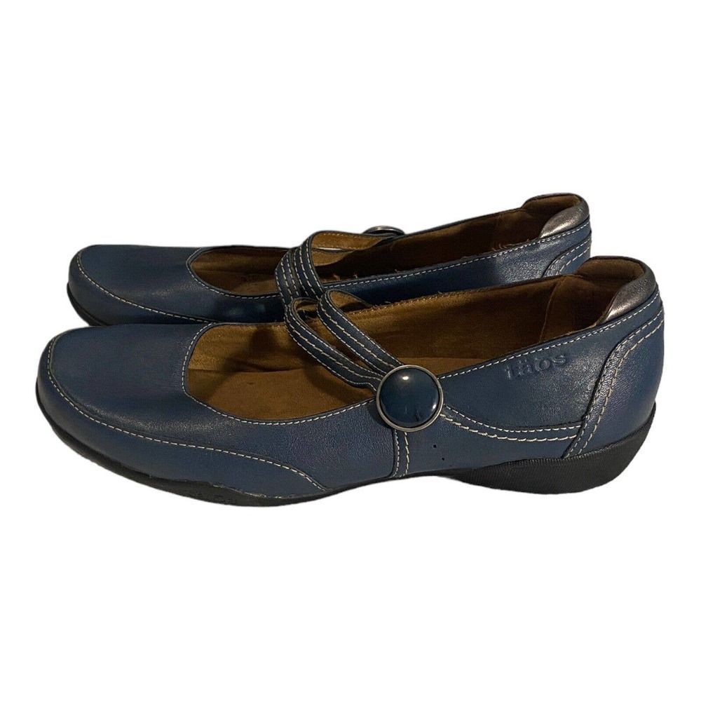 TAOS Women's Blue Leather Mary Jane Shoes Size 9 - Picture 5 of 11